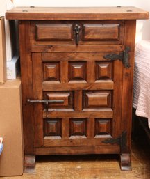 20th Century Catalan Spanish Baroque Carved Wood And Iron Cabinet