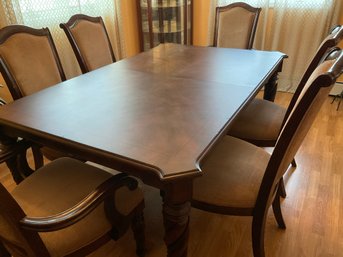 Carved Dining Room Table And Six Chairs