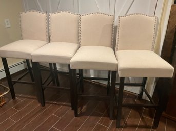 Four Nailhead Bar Stools