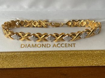 Diamond Accent 18K Gold Plated Bracelet