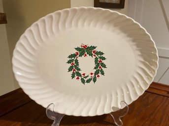 Holly Wreath Holiday Platter