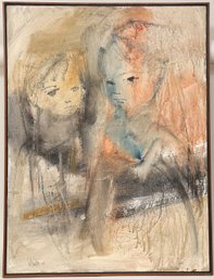 Gino F. Hollander (1924 - 2015) Portrait Of Young Sisters 1969
