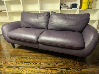 Natuzzi Italsofa Purple Leather Sofa