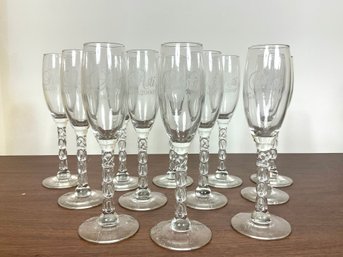 Libbey Asti New Year 2000 Flute Glasses Set Of 12 In Box