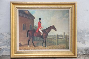 Man On Horseback Painting Framed
