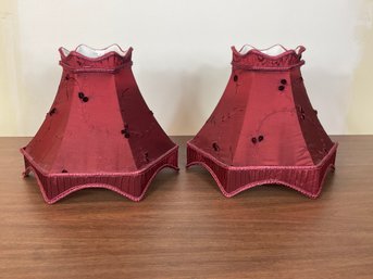 Pair Of Red Lamp Shades