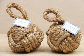 Rope Knot Door Stoppers By Two's Company (Pair 3 Of 3)