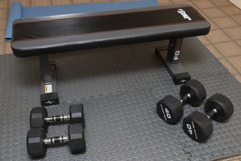 Fitness Gear Workout Bench And Dumbells