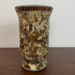 Gold Mosaic Look Vase