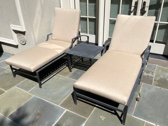 Restoration Hardware Carmel Patio Lounge Chairs With Side Table