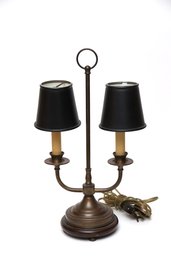 Dual Tole Shade Brass Desk Lamp