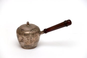 Sterling Container With Wood Handle