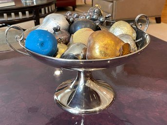 Global Views Metallic Centerpiece Footed Bowl With Contents
