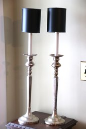 Silver Plated Candlestick Table  Lamps