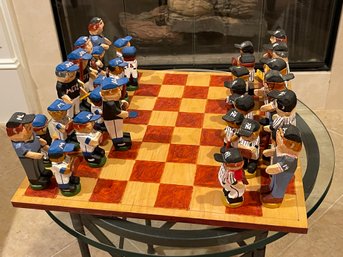Handcrafted Mets & Yankees Chess Set