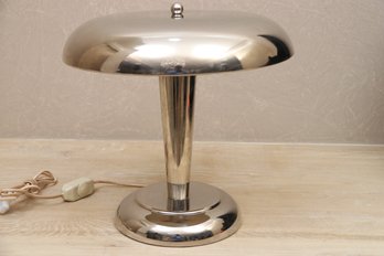 Chrome Atomic Mushroom Lamp