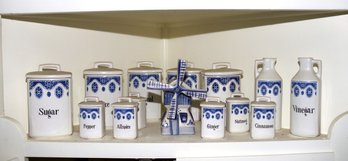Blue And White Canister Set Made In Germany