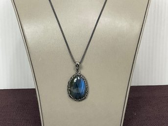 Processor 925 Israel Necklace With Stone Pendant