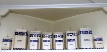 Ges Geschatzt Porcelain Blue And White Canisters