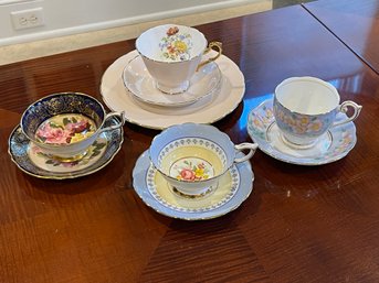 Collection Of 4 Tea Cups With Saucers