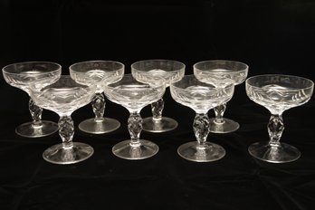 8 Crystal Champagne Glasses