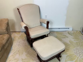 Pottery Barn Rocking Glider Rocking Chair And Foot Rest