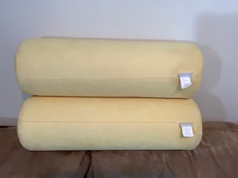 Pair Of West Elm Yellow Pillow Rolls