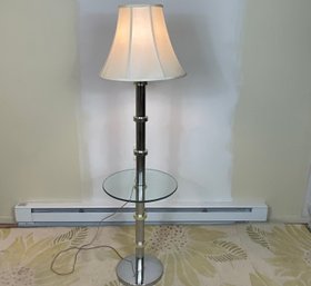 Chrome Floor Lamp With Glass Table