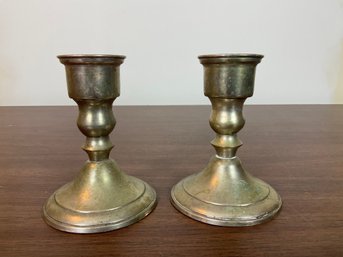 Pair Of Leonard India Brass Candlesticks