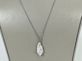 Sterling Silver 925 Necklace With Quartz Pendant New