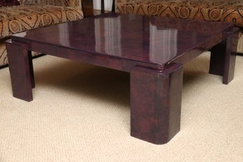 Burgundy & Black Lacquer Coffee Table