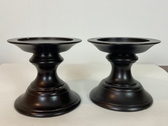 Pair Of Pottery Candle Holders