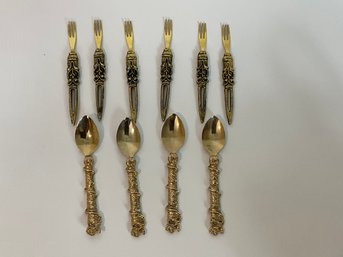Vintage Appetizer Forks And Demitasse Spoons