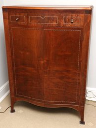 Art Deco Burl Mahogany Tall Cabinet Dresser