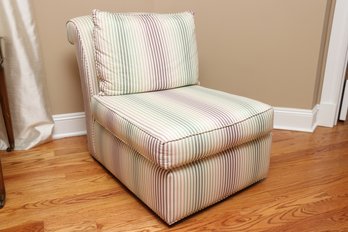 Silk Striped Accent Chair