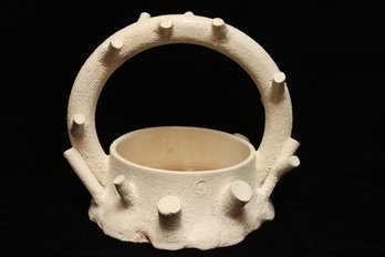 White Ceramic Branch Basket