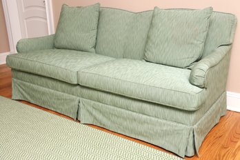 Hickory Chair Green Skirted Sofa