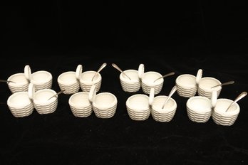 Porcelain Mini Salt Dishes With Spoons
