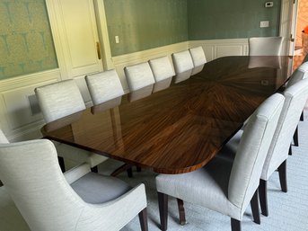 Nancy Corzine Custom Dual Pedestal Flame Mahogany Dining Table Paid $47,000