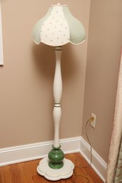 Maine Cottage Green & White Floor Lamp