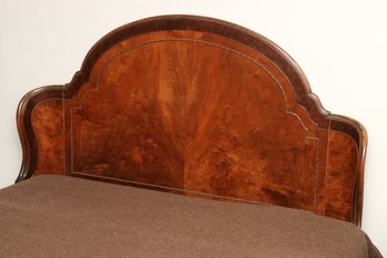 Art Deco Burl Walnut Full Headboard