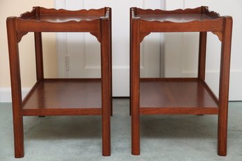 Pair Of English Mahogany Lamp Tables