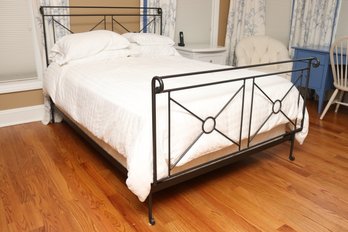 Charles P. Rogers Wrought Iron Queen Bed With Firm Mattress
