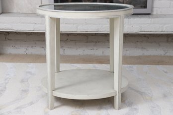 Swedish Mirrored Top Round Side Table