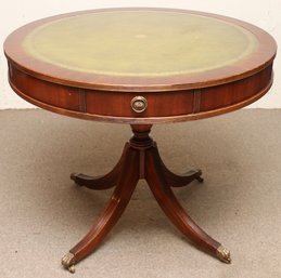 (BRONXVILLE PICK UP) Leather Top Drum Table