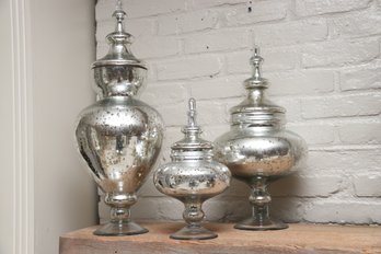 Mercury Glass Apothecary Covered Jars