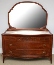 Art Deco Burl Walnut Dresser And Mirror