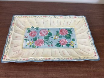 Rose Rectangle Ceramic Serving Platter