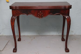 Mahogany Clawfoot Flip Top Extension Table