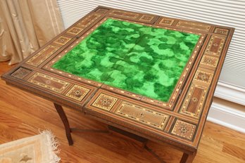 Antique Syrian Bone And Mother Of Pearl Inlaid Game Table